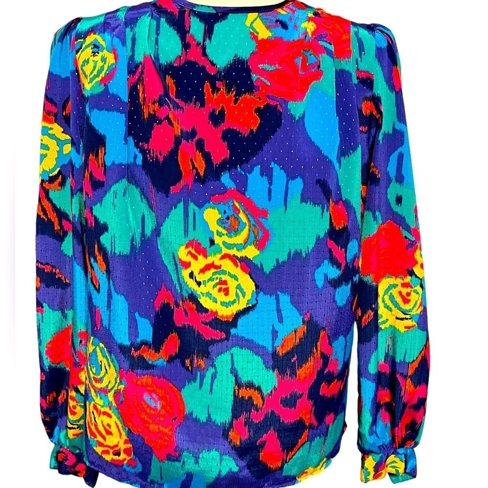 Vintage VTG 80’s Eva Laurel Polyester Blouse 10